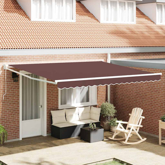 Tenda Sole Retrattile Manuale 400x300 cm Marrone | homemem39