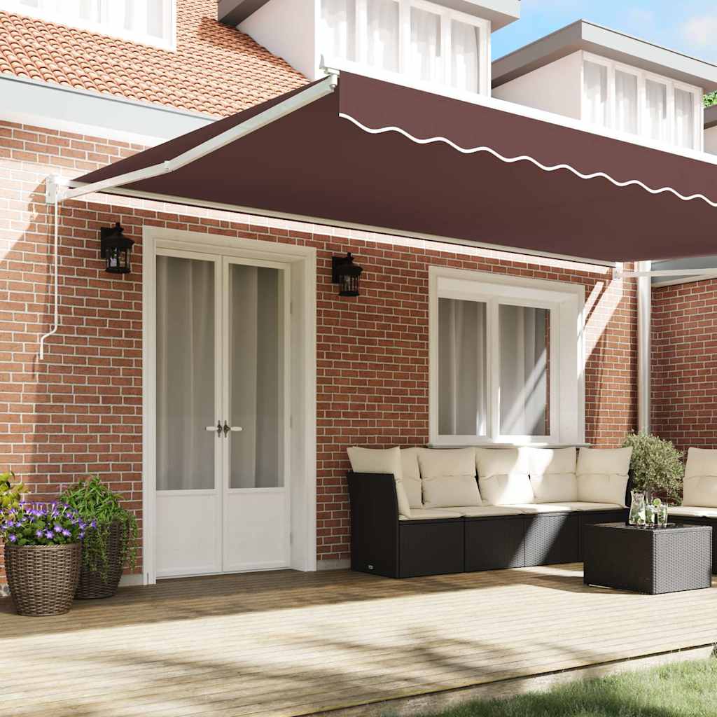 Tenda Sole Retrattile Manuale 500x300 cm Marrone | homemem39