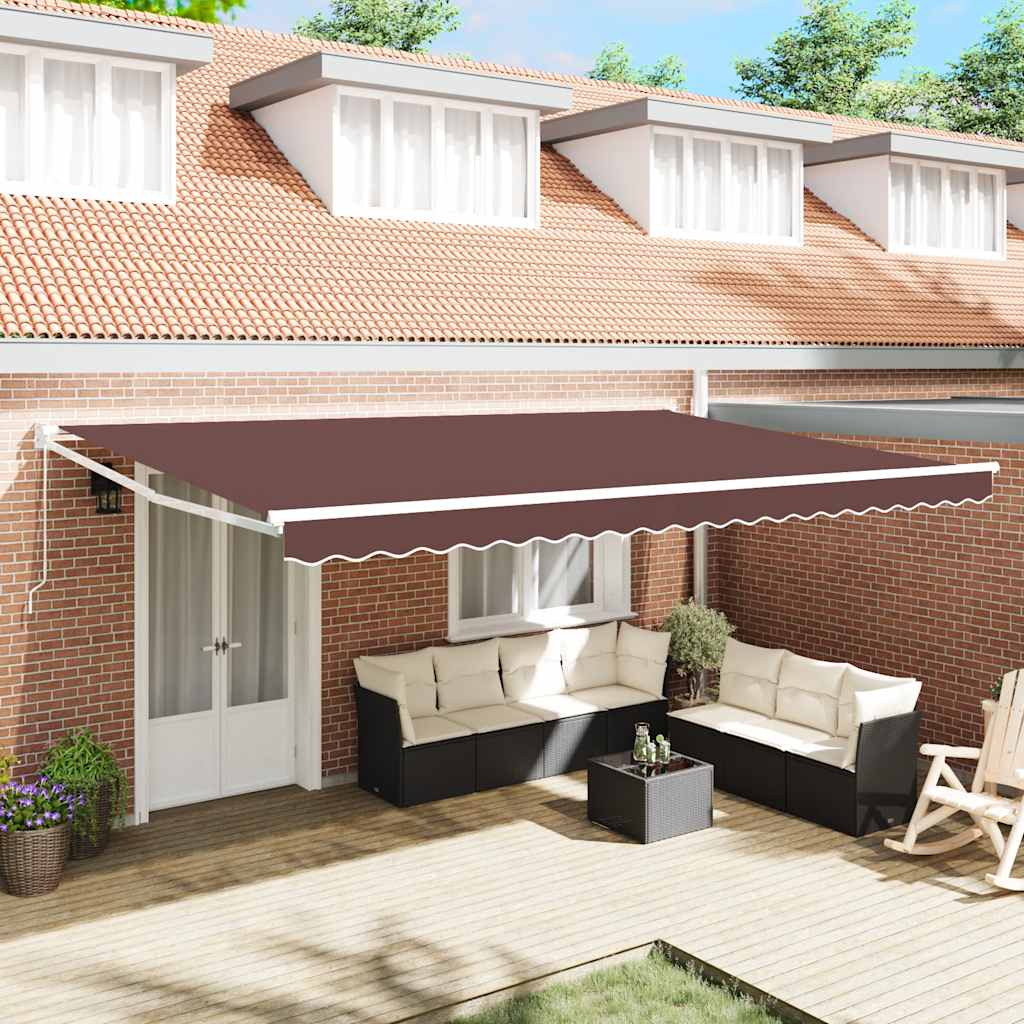 Tenda Sole Retrattile Manuale 500x300 cm Marrone | homemem39