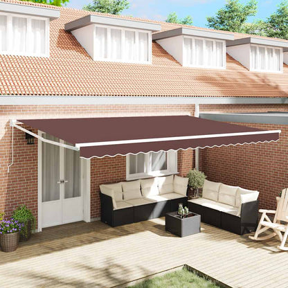 Tenda Sole Retrattile Manuale 500x300 cm Marrone | homemem39