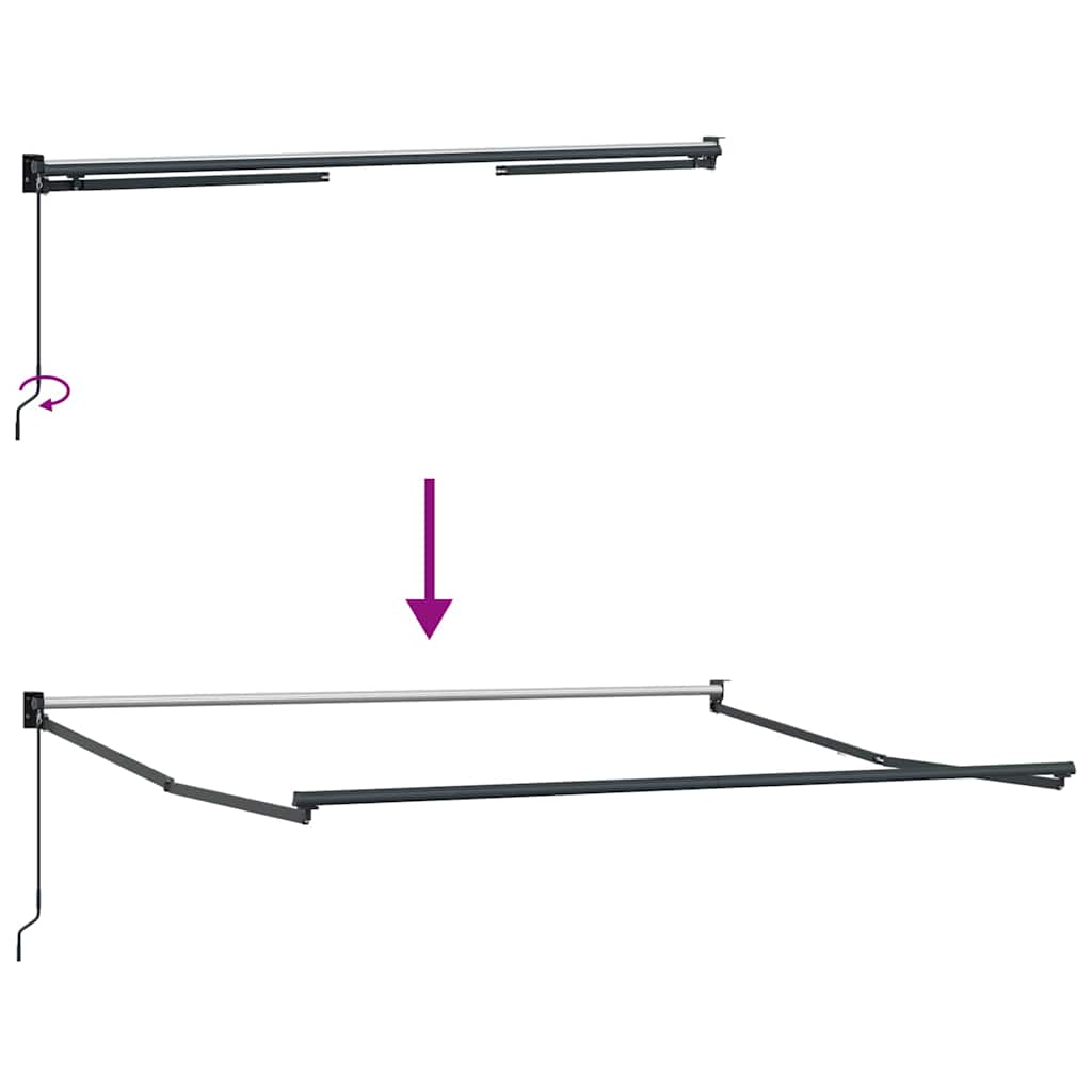 Tenda Sole Retrattile Manuale 300x250 cm Marrone | homemem39
