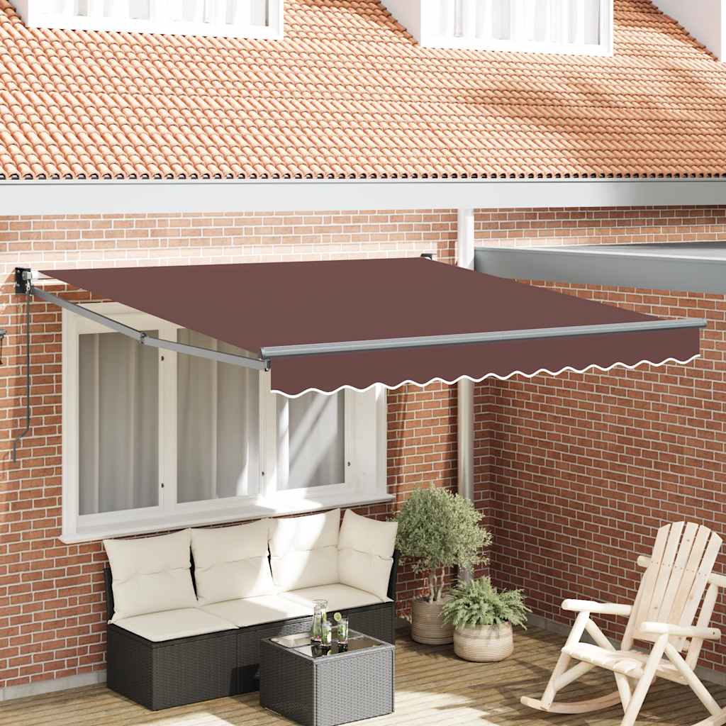 Tenda Sole Retrattile Manuale 300x250 cm Marrone | homemem39