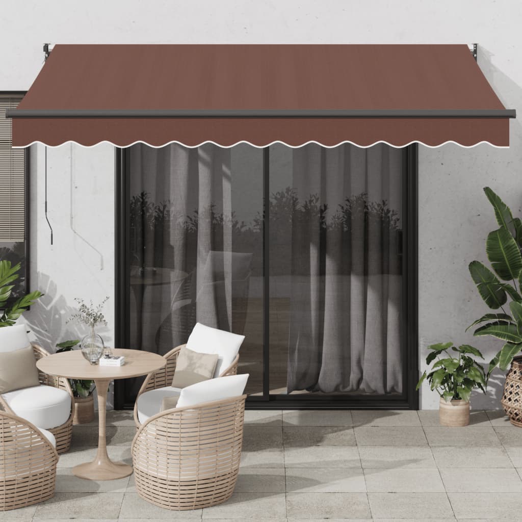 Tenda Sole Retrattile Manuale 350x250 cm Marrone | homemem39