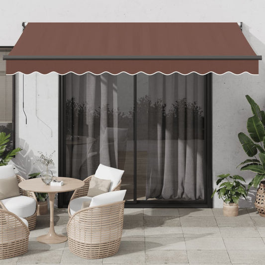Tenda Sole Retrattile Manuale 350x250 cm Marrone | homemem39