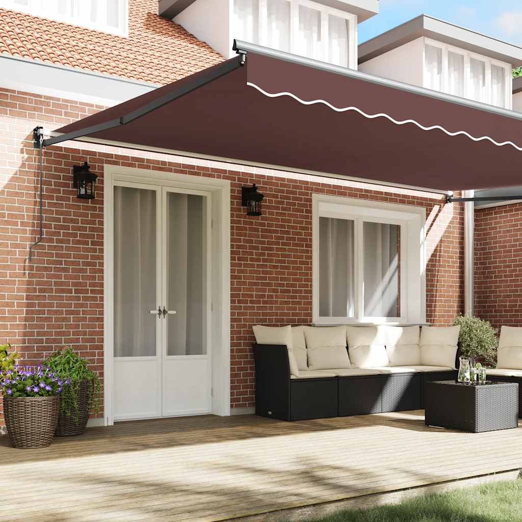 Tenda Sole Retrattile Manuale 500x300 cm Marrone | homemem39