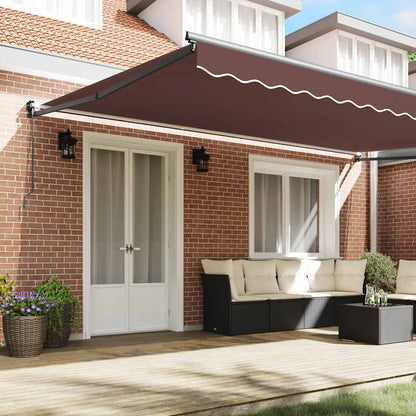 Tenda Sole Retrattile Manuale 500x300 cm Marrone | homemem39