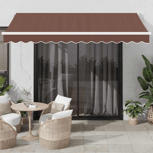 Tenda da Sole Retrattile Automatica Marrone 350x250 cm - homemem39