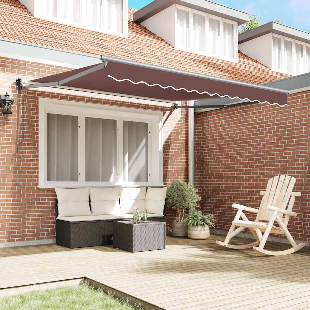 Tenda da Sole Retrattile Automatica Marrone 300x250 cm | homemem39