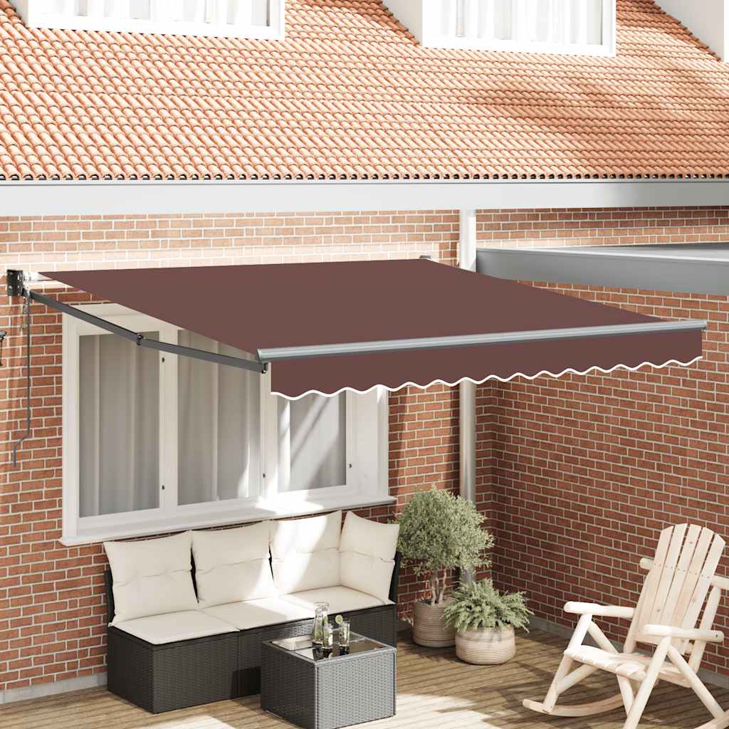 Tenda da Sole Retrattile Automatica Marrone 300x250 cm | homemem39