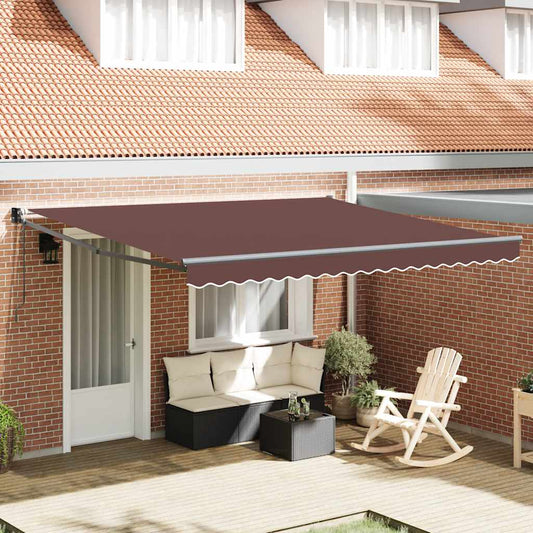 Tenda da Sole Retrattile Automatica 400x300 cm Marrone - homemem39