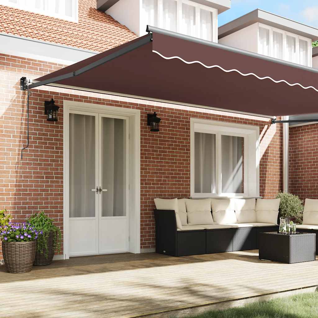 Tenda da Sole Retrattile Automatica Marrone 500x300 cm | homemem39
