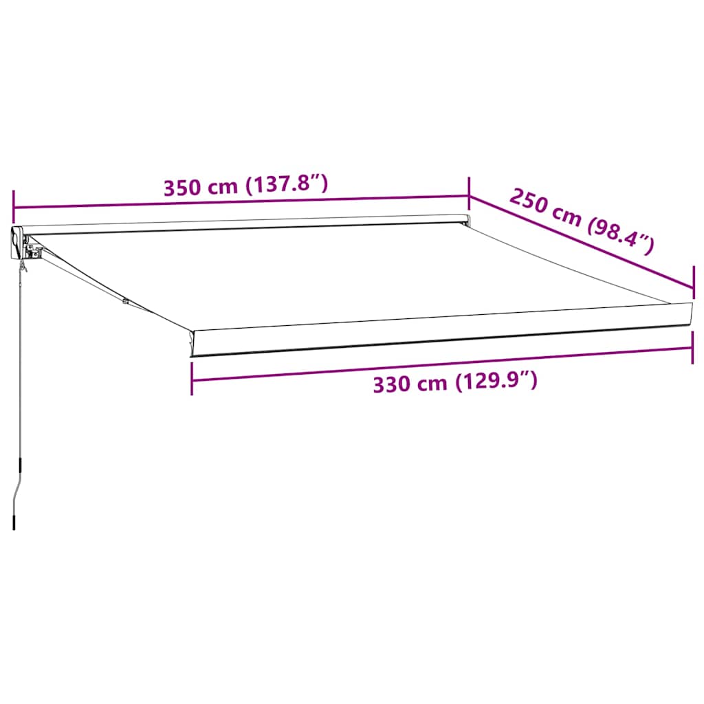 Tenda Sole Retrattile Manuale 350x250 cm Marrone | homemem39