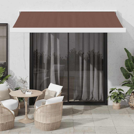 Tenda Sole Retrattile Manuale 350x250 cm Marrone | homemem39