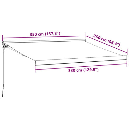 Tenda Sole Retrattile Manuale 350x250 cm Marrone | homemem39