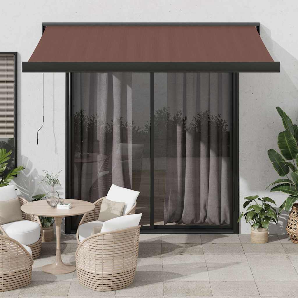 Tenda Sole Retrattile Manuale 350x250 cm Marrone | homemem39
