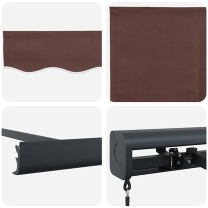 Tenda Sole Retrattile Manuale 450x300 cm Marrone | homemem39