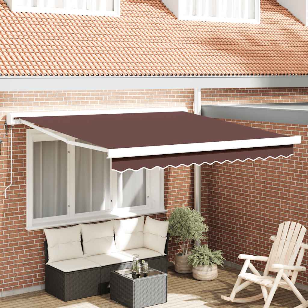 Tenda da Sole Retrattile Automatica Marrone 300x250 cm - homemem39