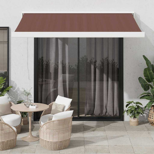 Tenda da Sole Retrattile Automatica Marrone 350x250 cm | homemem39