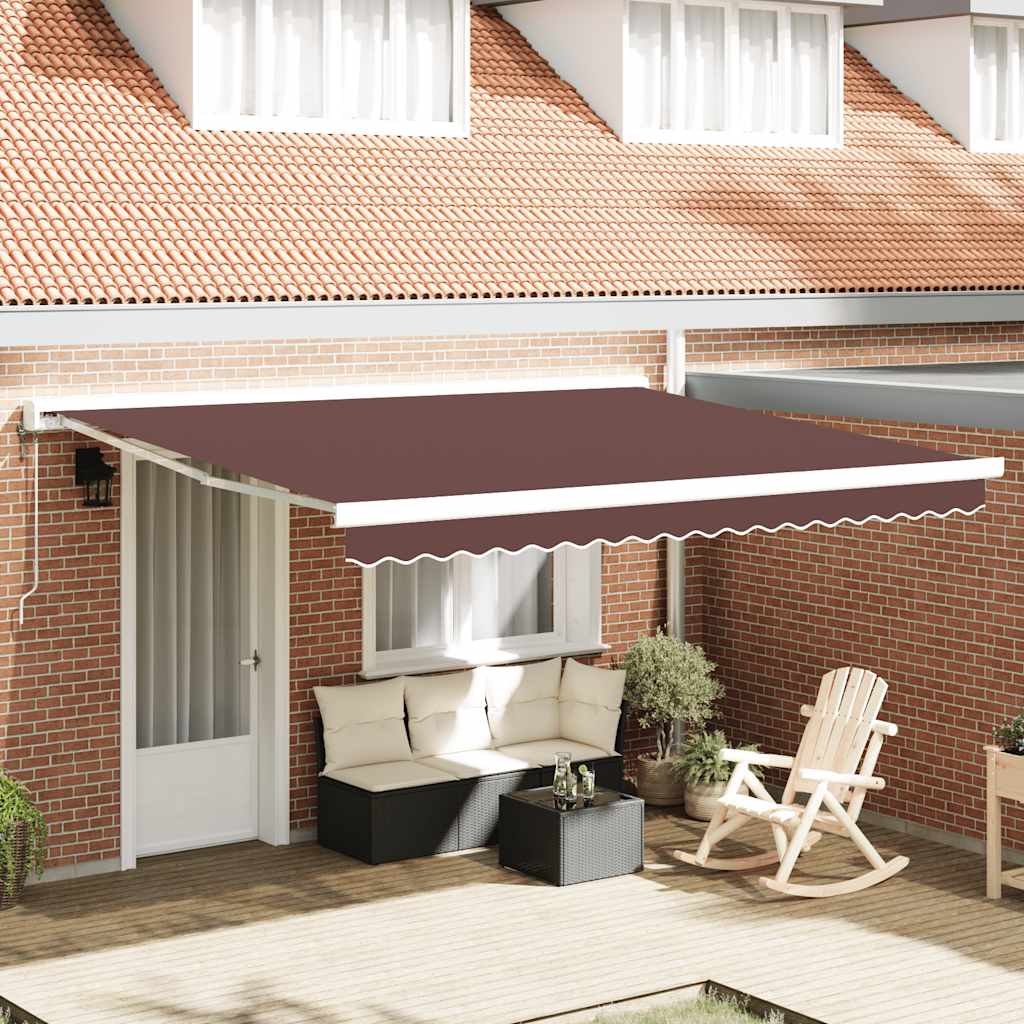 Tenda da Sole Retrattile Automatica 400x300 cm Marrone | homemem39