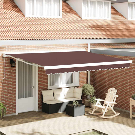 Tenda da Sole Retrattile Automatica 400x300 cm Marrone - homemem39