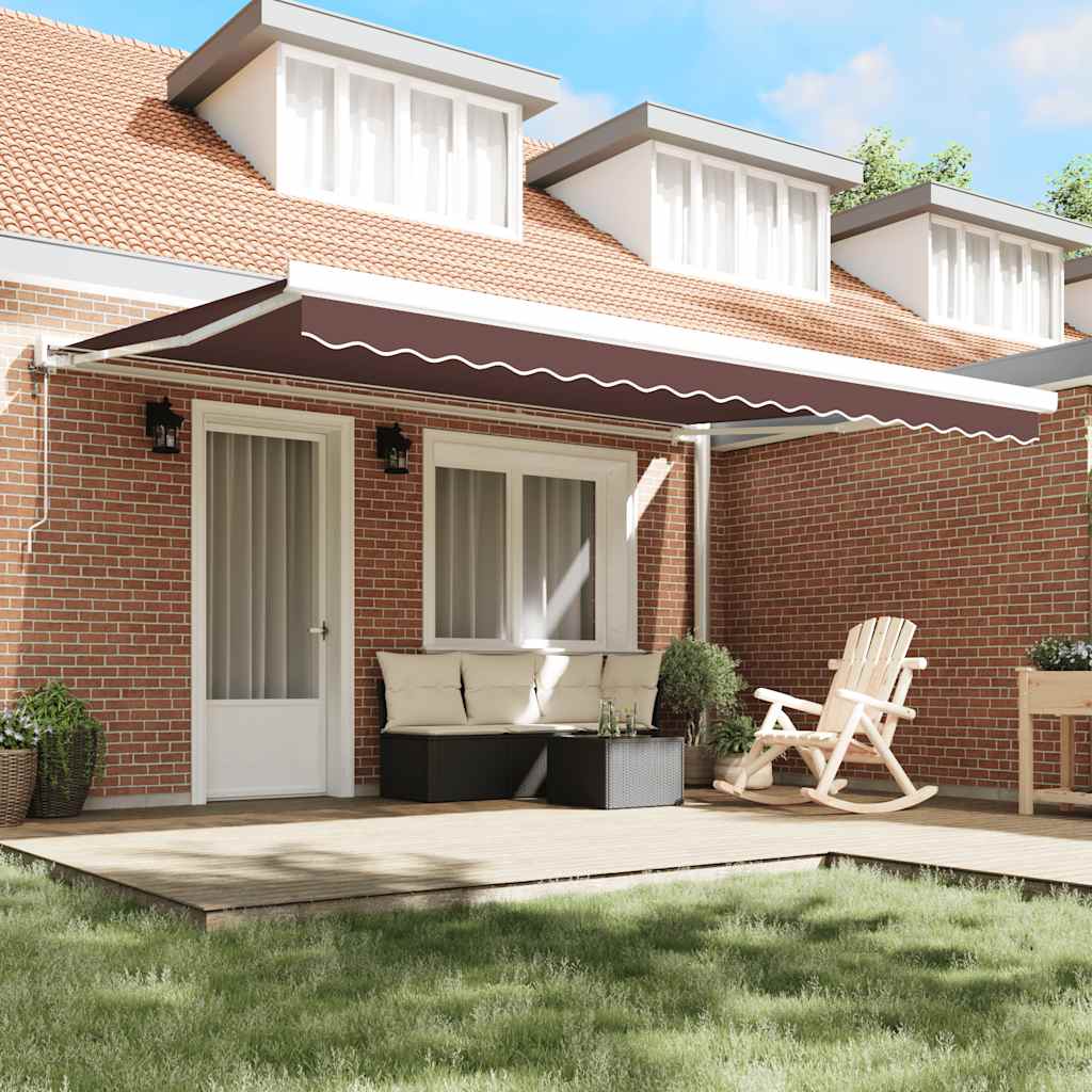 Tenda da Sole Retrattile Automatica Marrone 450x300 cm | homemem39