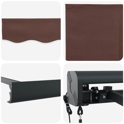 Tenda da Sole Retrattile Automatica Marrone 300x250 cm - homemem39
