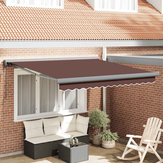 Tenda da Sole Retrattile Automatica Marrone 300x250 cm - homemem39