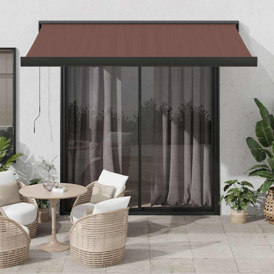 Tenda da Sole Retrattile Automatica Marrone 350x250 cm - homemem39