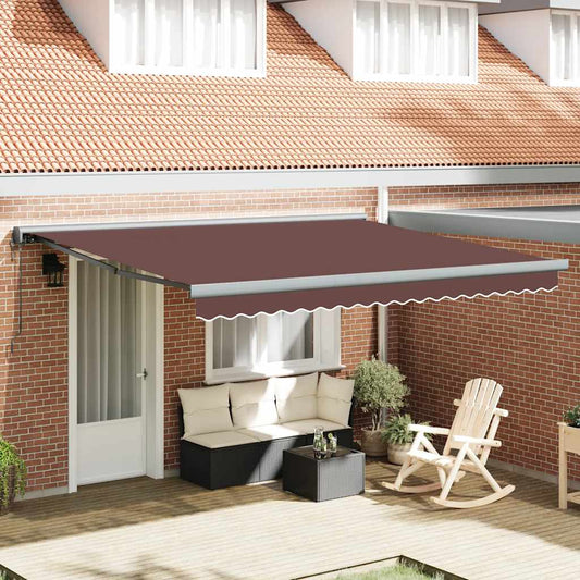 Tenda da Sole Retrattile Automatica 400x300 cm Marrone - homemem39