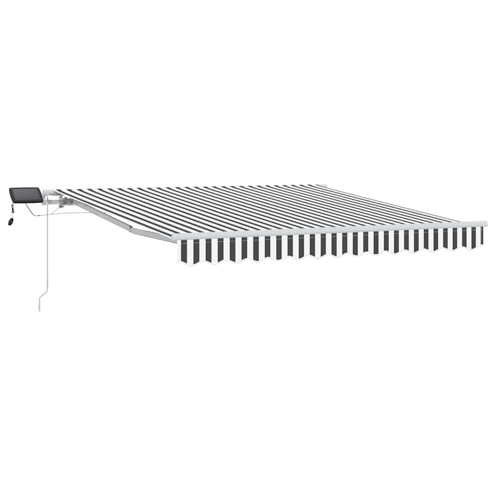 Tenda da Sole Retrattile Manuale con LED Antracite e Bianco