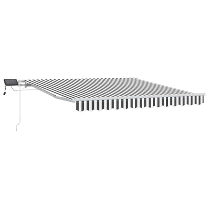 Tenda da Sole Retrattile Manuale con LED Antracite e Bianco