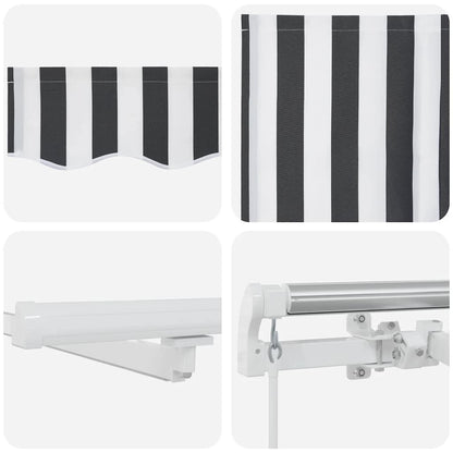 Tenda da Sole Retrattile Manuale con LED Antracite e Bianco