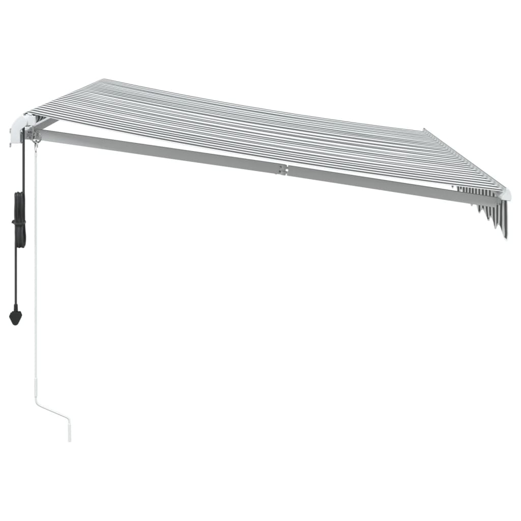 Tenda Retrattile Automatica LED Antracite e Bianco 300x250 cm