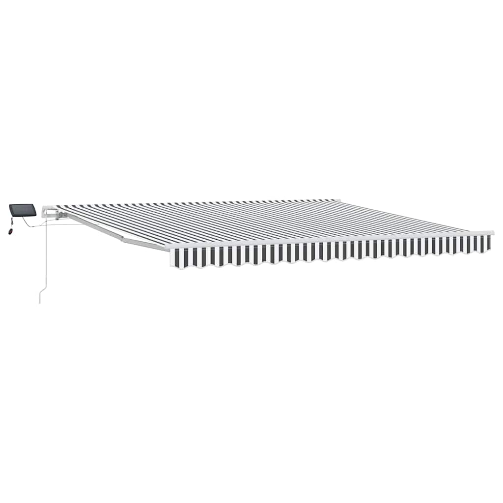 Tenda Retrattile Manuale con LED Antracite e Bianco 400x300 cm