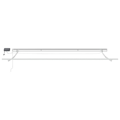 Tenda Retrattile Manuale con LED Antracite e Bianco 400x300 cm