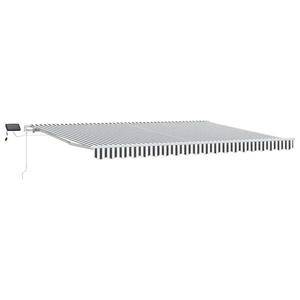 Tenda da Sole Retrattile Manuale con LED Antracite e Bianco