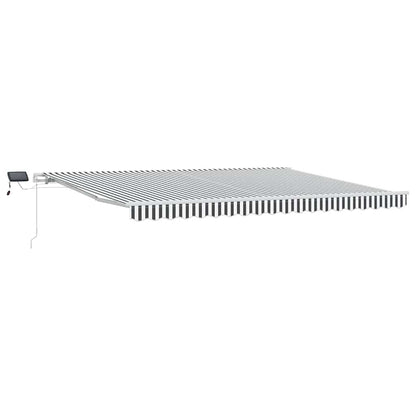 Tenda da Sole Retrattile Manuale con LED Antracite e Bianco