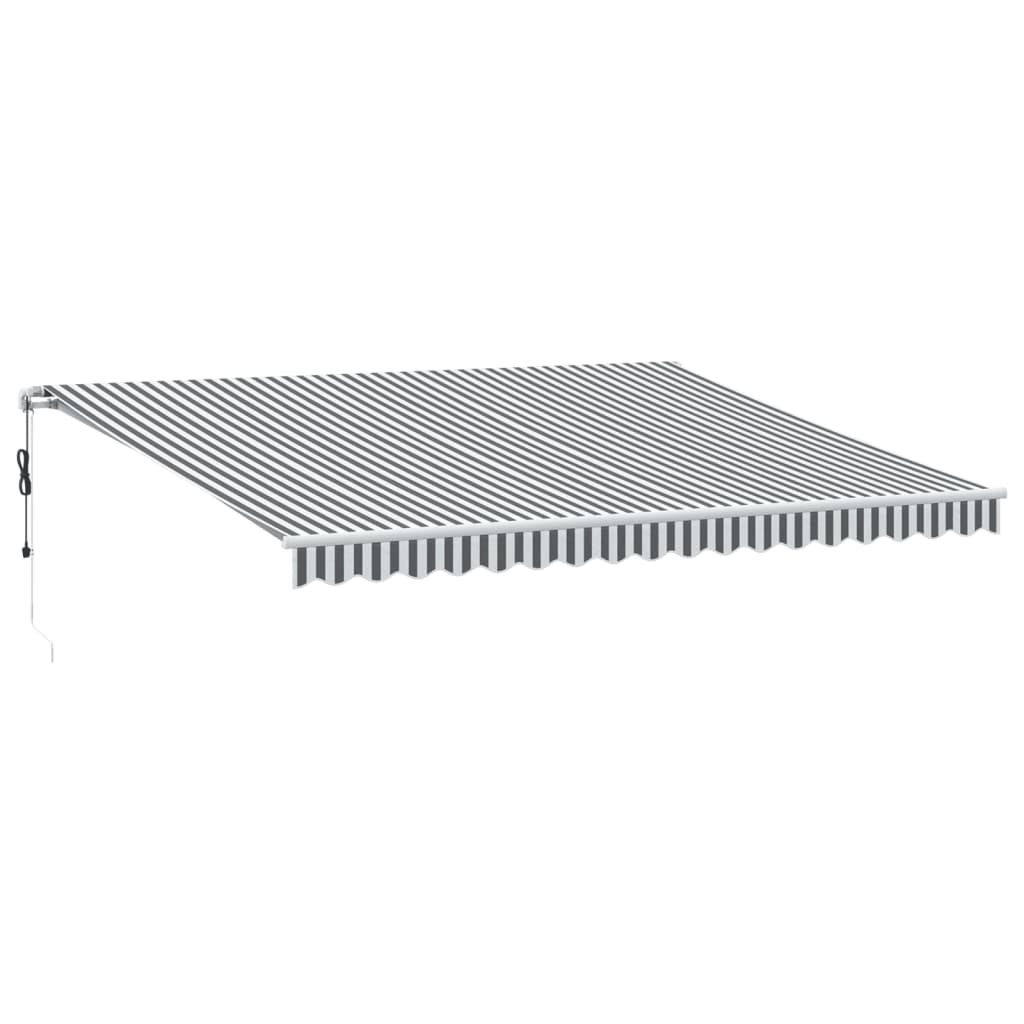 Automatisch einziehbare LED-Markise in Anthrazit und Weiß, 450 x 300 cm