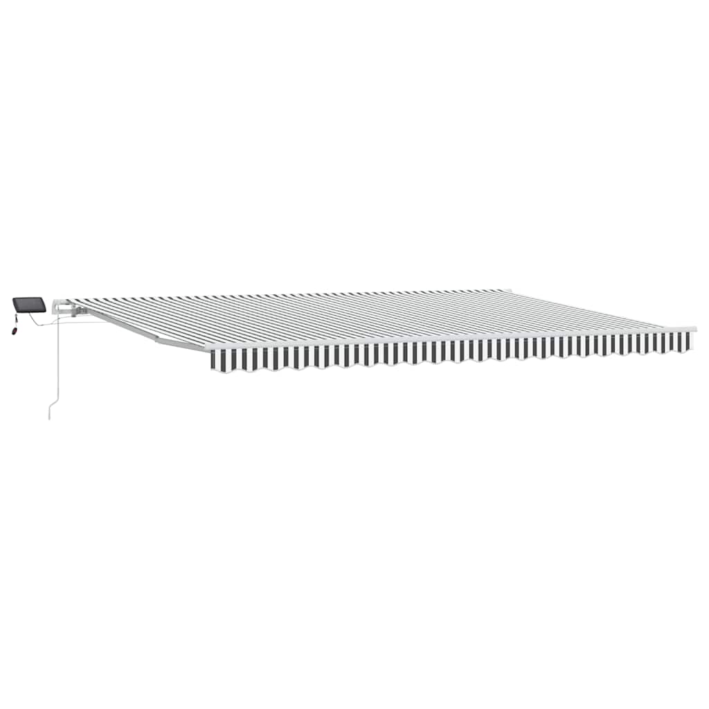 Tenda Retrattile Manuale con LED Antracite/ Bianco 500x300 cm