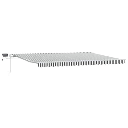 Tenda Retrattile Manuale con LED Antracite/ Bianco 500x300 cm