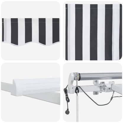 Tenda Retrattile Automatica LED Antracite e Bianco 500x300 cm