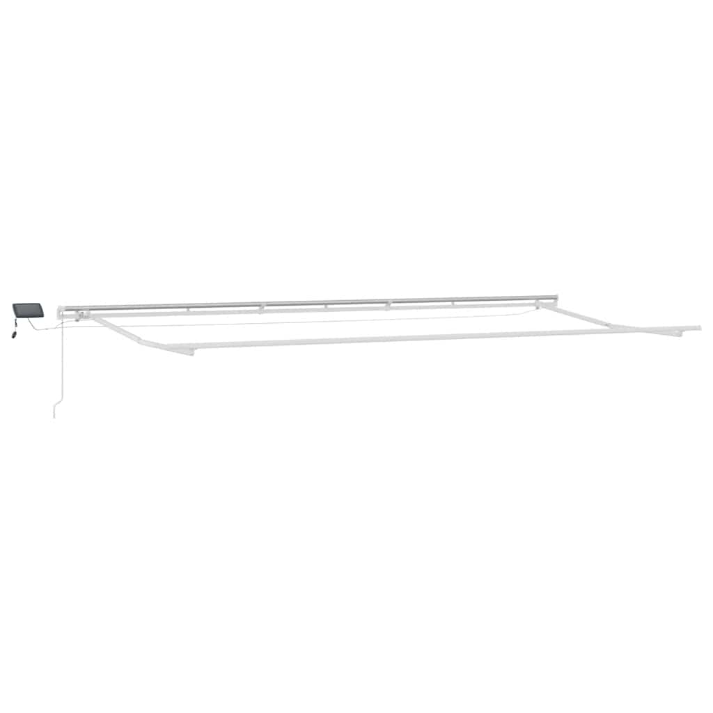 Tenda Retrattile Manuale con LED Antracite e Bianco 600x300 cm | homemem39