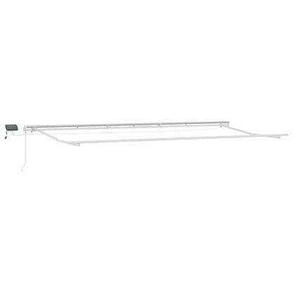 Tenda Retrattile Manuale con LED Antracite e Bianco 600x300 cm | homemem39
