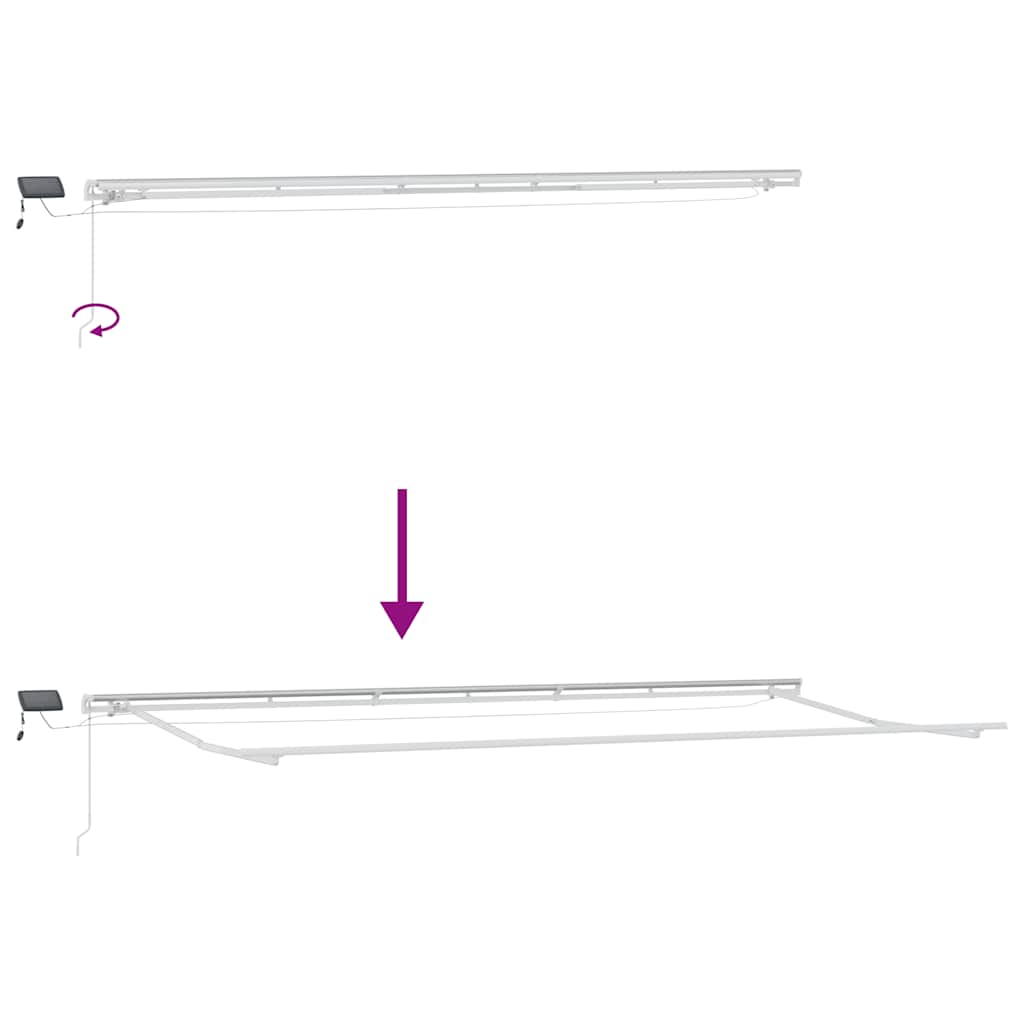 Tenda Retrattile Manuale con LED Antracite e Bianco 600x300 cm | homemem39