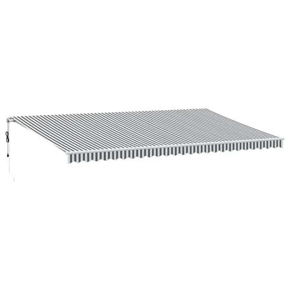 Tenda Retrattile Automatica LED Antracite e Bianco 600x300 cm | homemem39