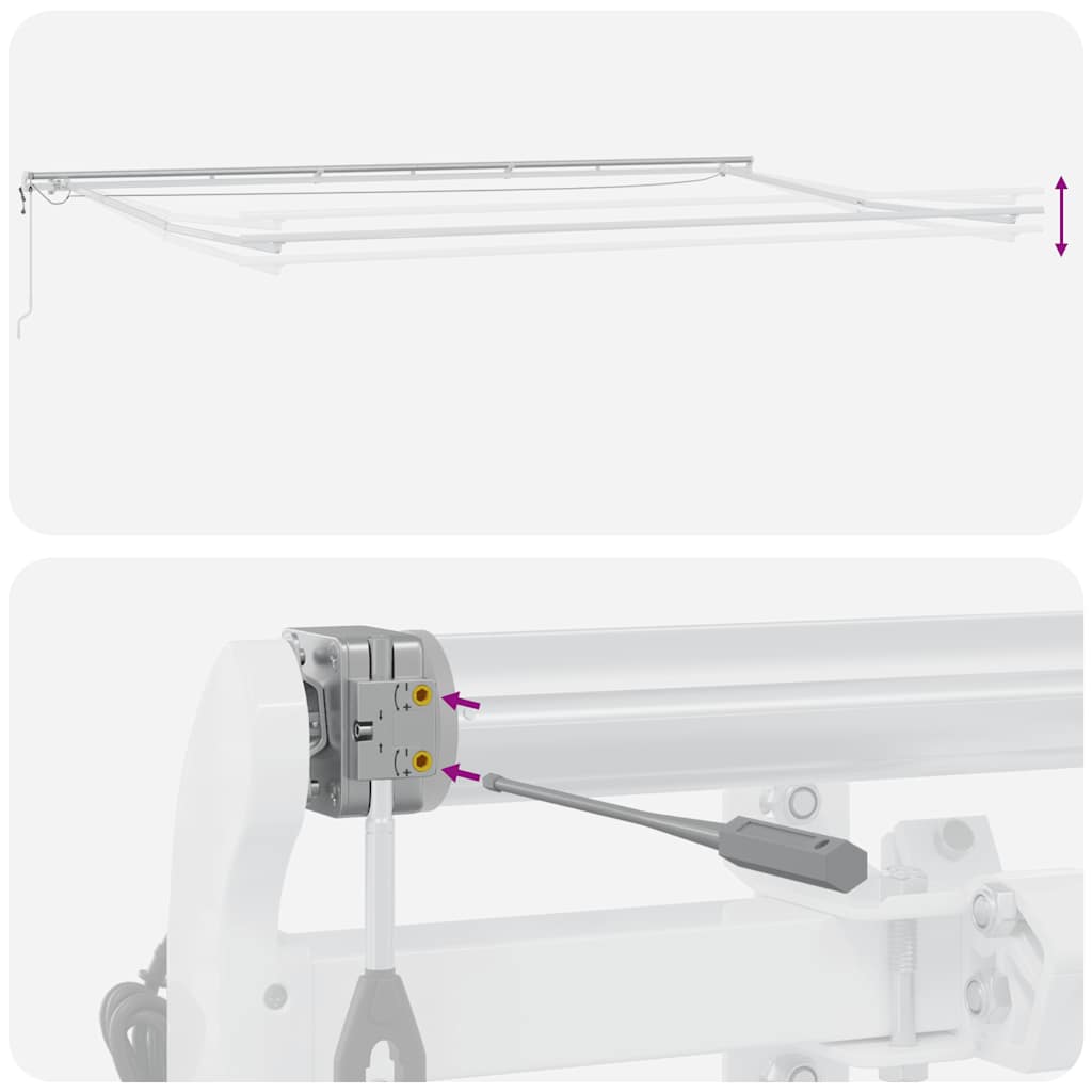 Tenda Retrattile Automatica LED Antracite e Bianco 600x300 cm | homemem39