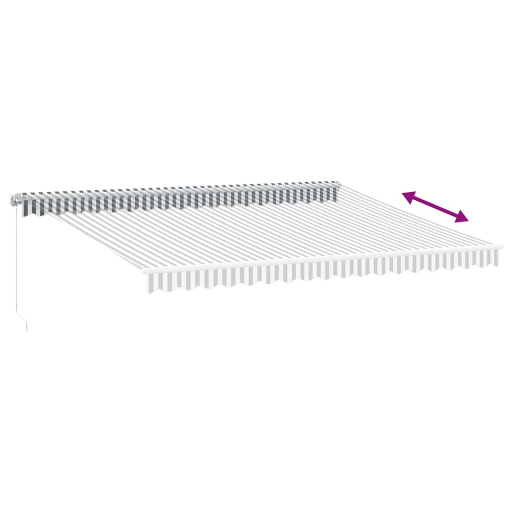 Tenda da Sole Retrattile Manuale Antracite e Bianco 450x350 cm