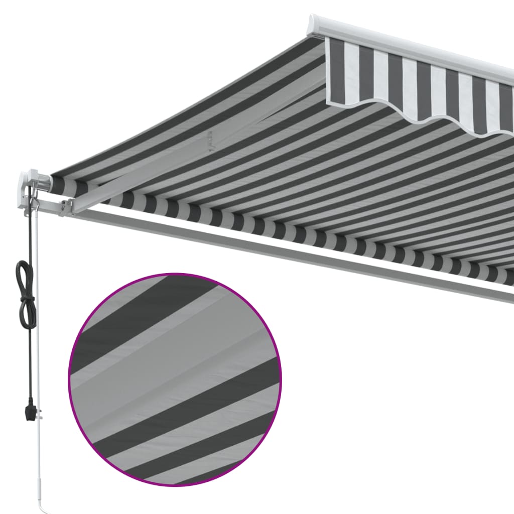 Tenda Sole Retrattile Automatica 450x350 cm Antracite e Bianco | homemem39