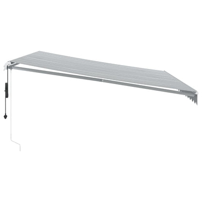 Automatisch ausfahrbare LED-Markise in Anthrazit und Weiß, 450 x 350 cm