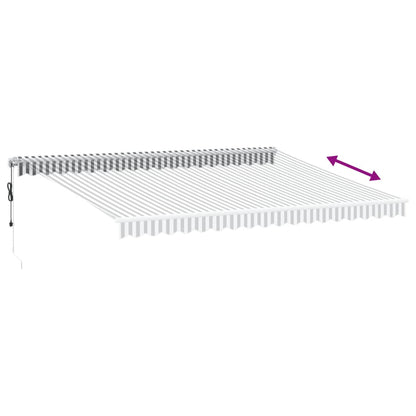 Tenda Retrattile Automatica LED Antracite e Bianco 450x350 cm